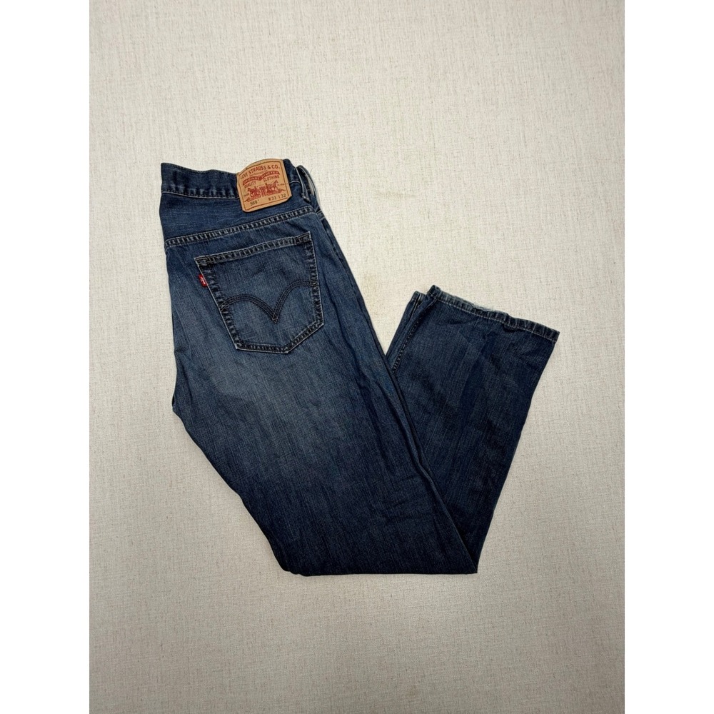 Levis 569 Loose Straight Leg Jeans Mens 33x32 Medium Wash Blue Denim Pants